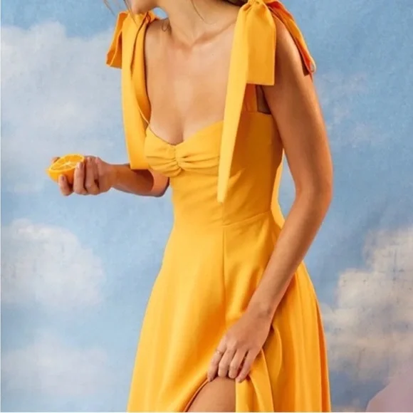 House of CB Alicia Yellow Midi Sundress - XS - Picture 2 of 16